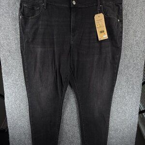 NWT Levi's Women 721 High-rise Skinny Jeans Plus 22W Black Stretch ACTL 44X30
